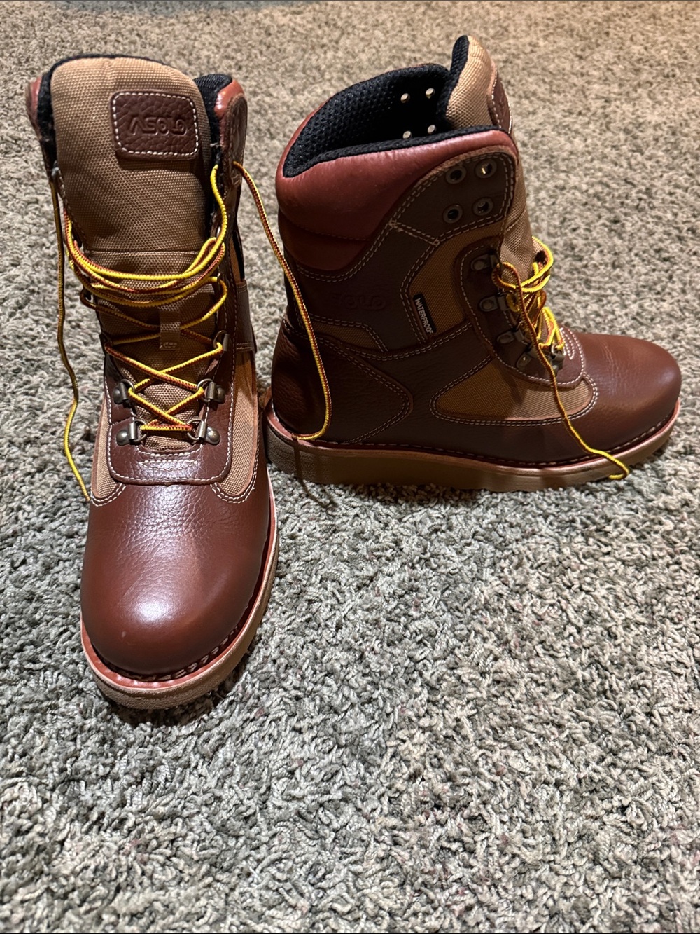 Asolo Brown and Tan Men's Leather Work Boots
